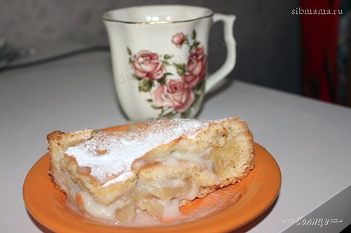 Яблочный пирог с нежнейшим заварным кремом 