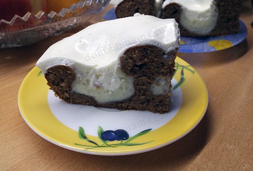 Шоколадный пирог с ванильным пудингом Puddingkuchen