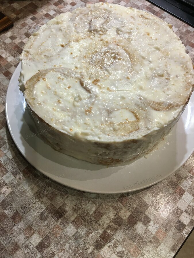 Медовый торт из рулетиков со сметанным кремом 
