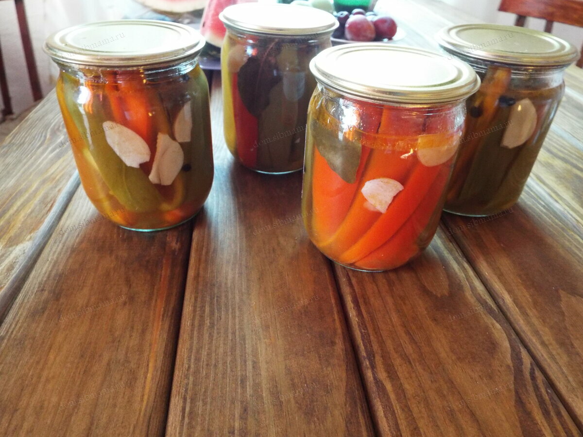 Сладкий перец, маринованный полосочками - Заготовки